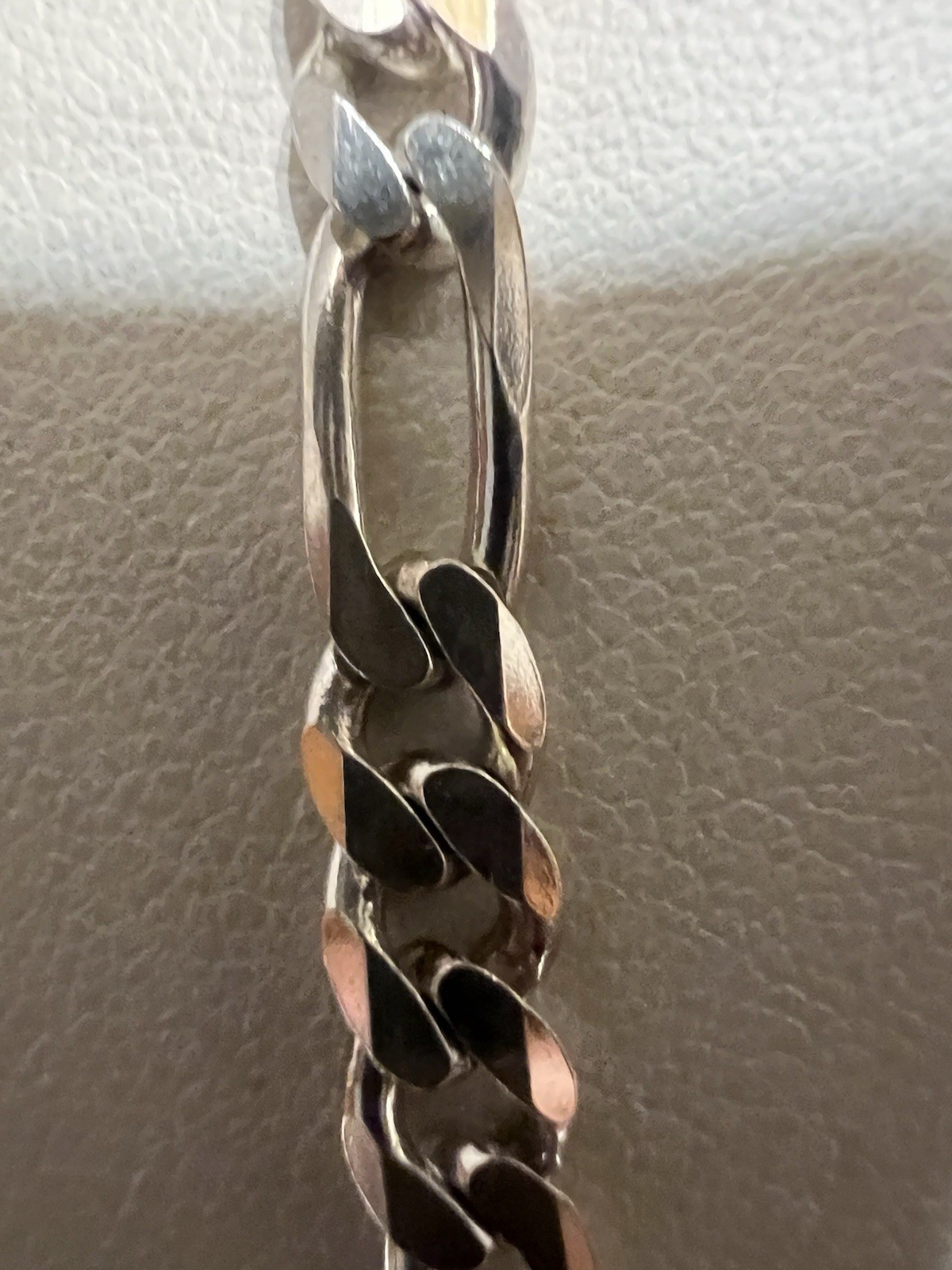 VINTAGE STERLING SILVER FIGARO LINK CHAIN NECKLACE ~ 30″ LONG ~ 925 ITALY 40gr