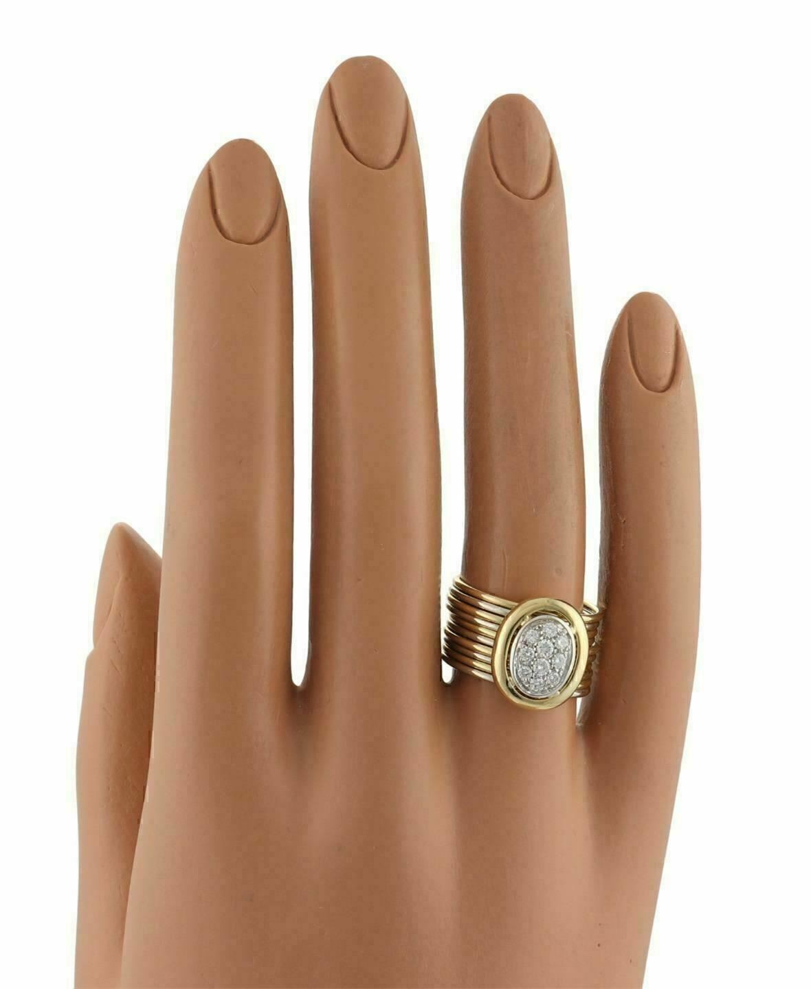 Damiani Diamond 18k Two Tone Gold Ten Stack Wire Band Ring – Size 6
