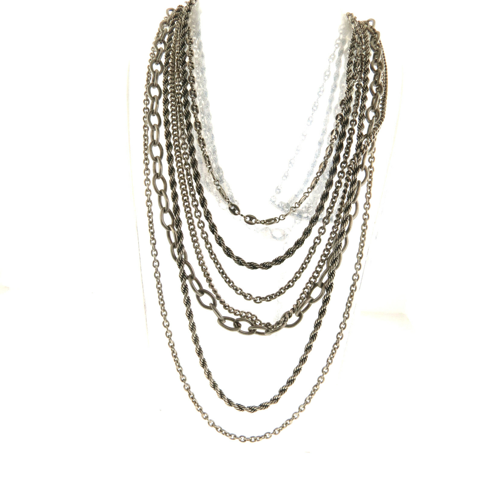Coldwater Creek Multi Chain Necklace Silver