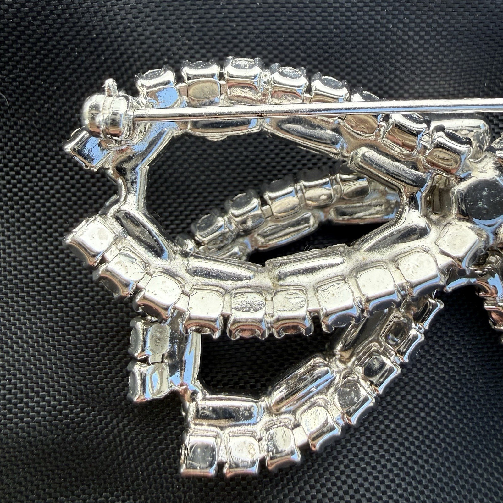 Vintage Rhinestone Bow Brooch/pin Baguette, Round And Emerald Cut Stones