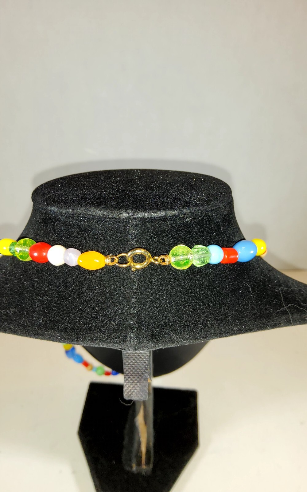 Vtg Multi Colored Gem Stones And Different Shape Stone necklace Some Stones Glow