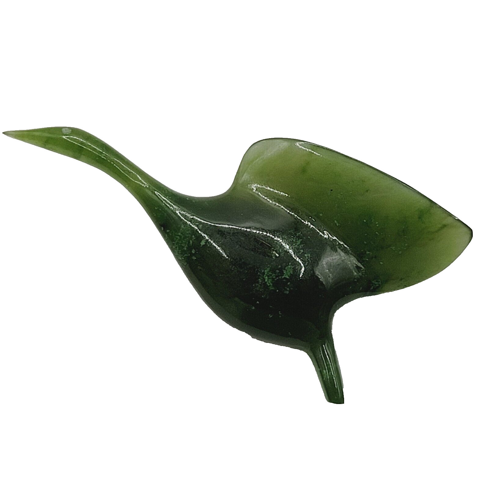 NW Snow Goose Snowgoose Dark Green Jade Brooch Pin Vintage Coldwater Creek 1980s