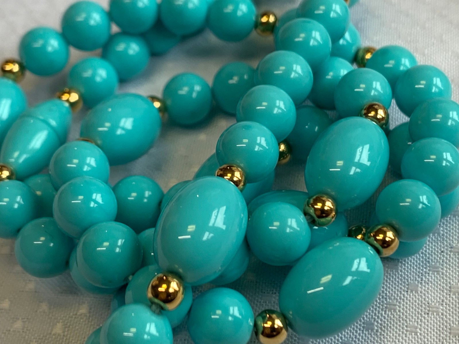 Vtg Costume Jewelry Lot Napier Monet Avon Matching Set Turquoise & White Beaded