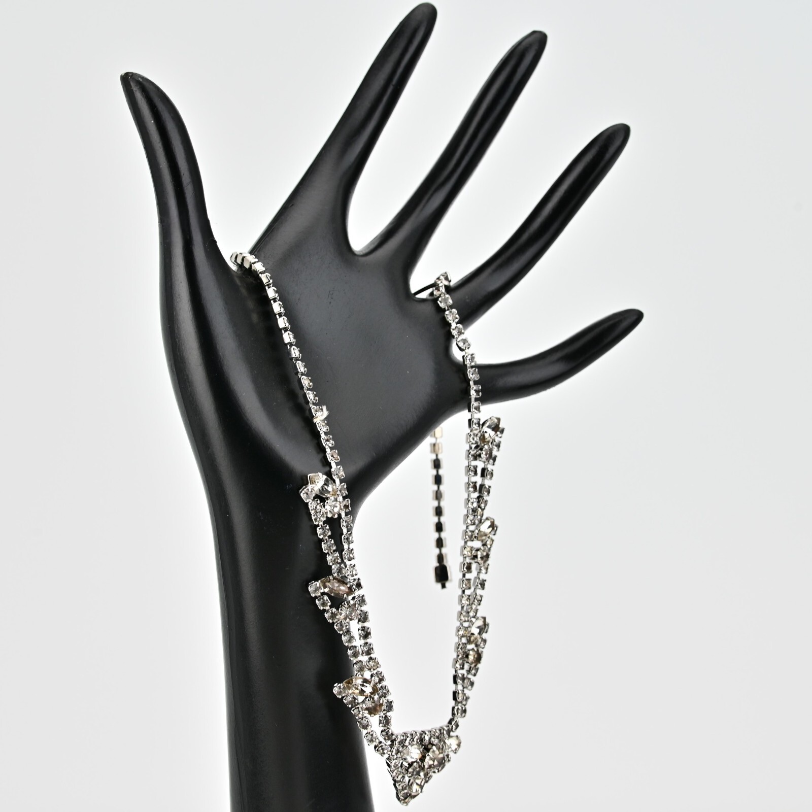 Original Vintage Designer Deco Zirconia Moissanite Gemstone Estate Necklace
