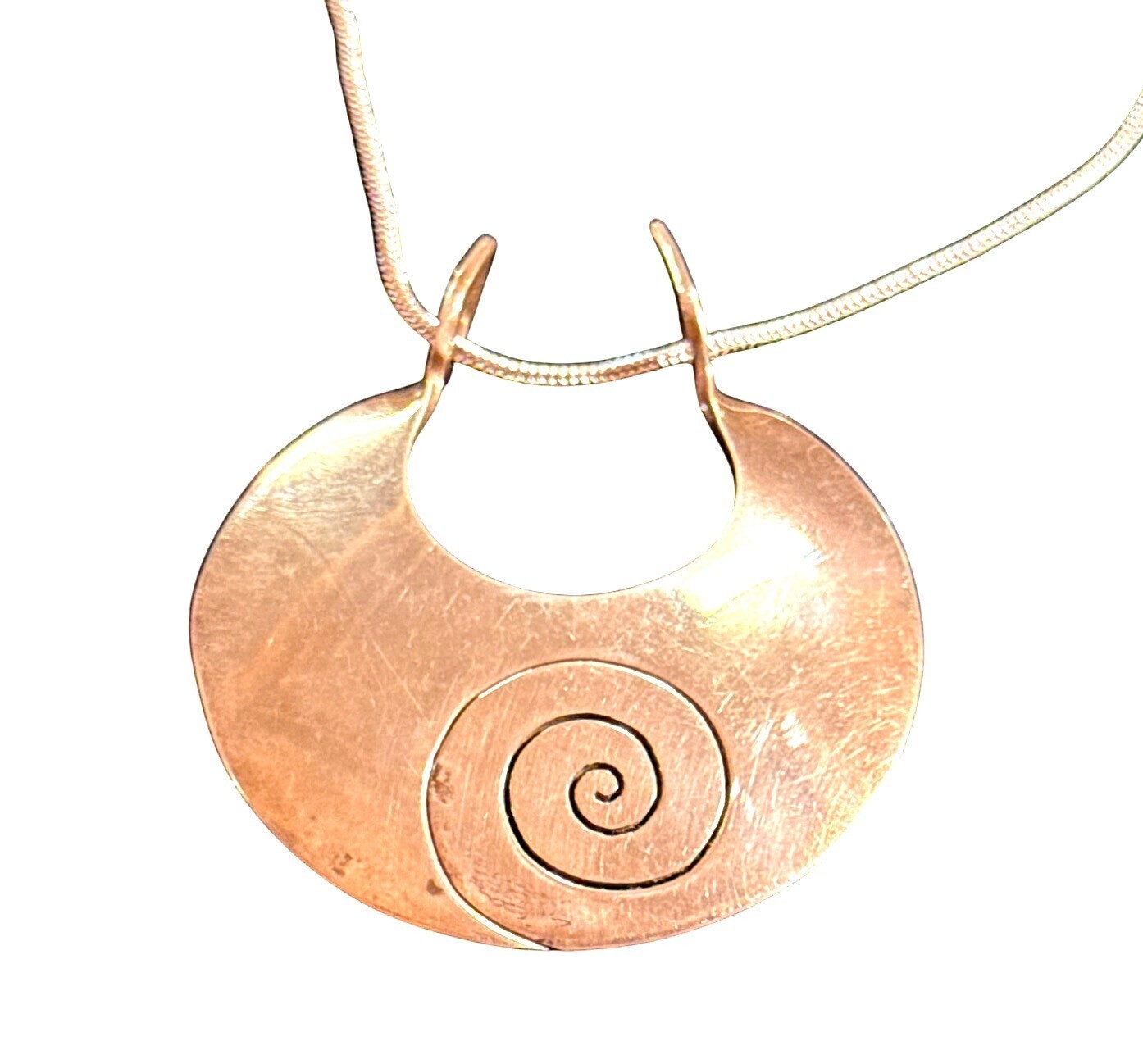 Vintage Dominique Dinouart 925 Sterling Silver Spiral Pendant Designer Necklace