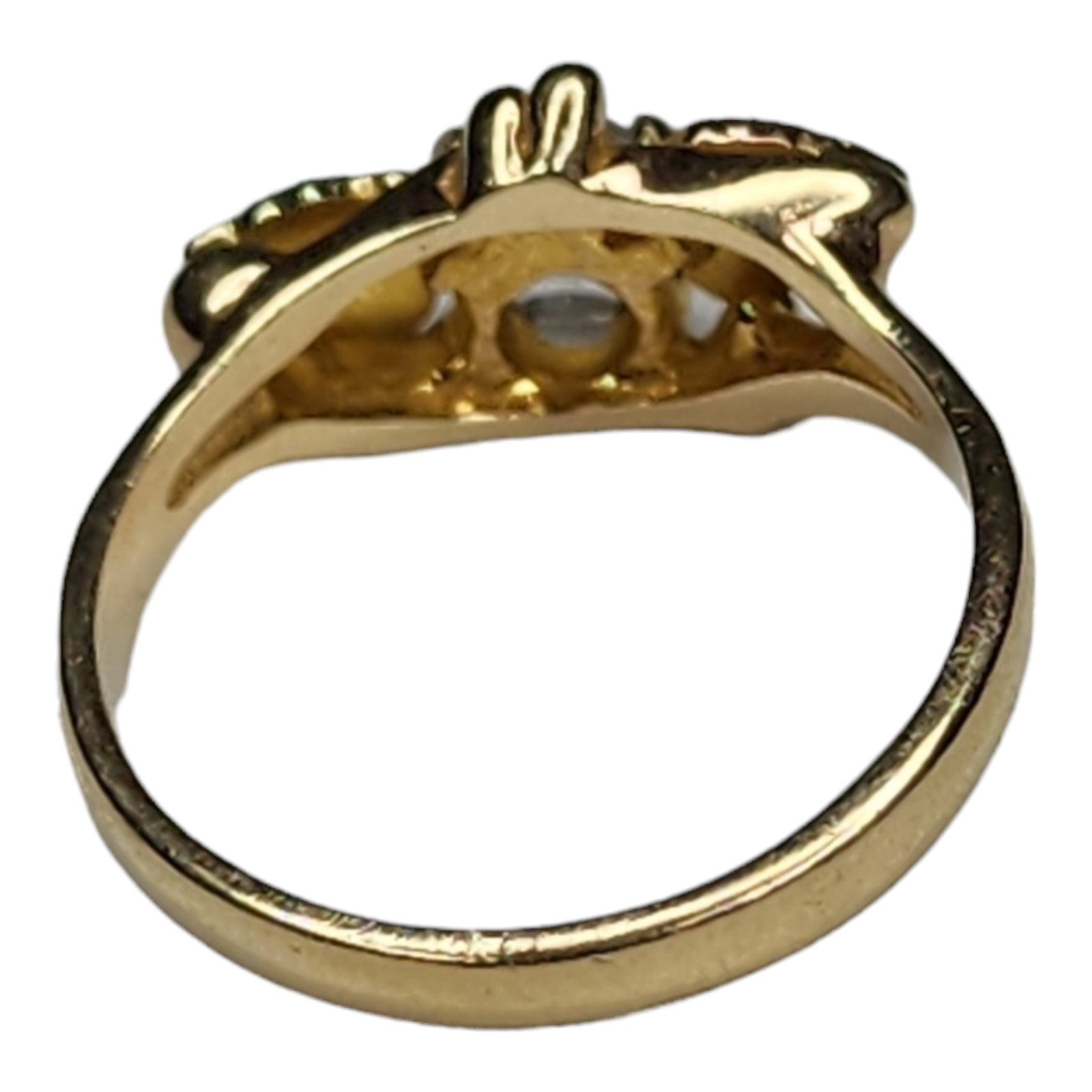 Vintage 10KT Black Hills Gold Clear Topaz Ring Size 6.25 Signed L