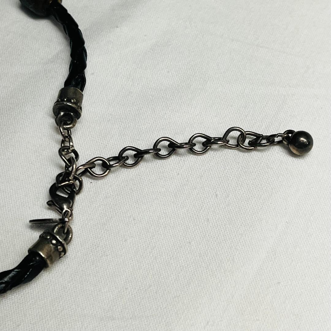 VTG Chico’s 16″ Adjustable Choker Copper & Pewter Cross Brass Lobster Claw Clasp