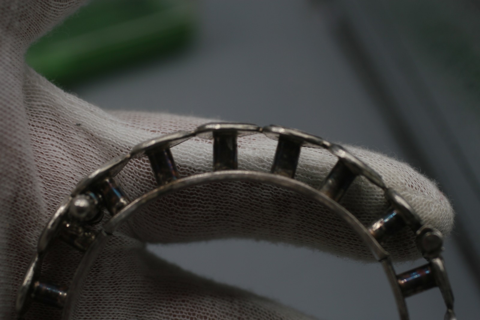 Vintage Sterling Silver 925 Open Hinged Bangle Bracelet 53 GR P10