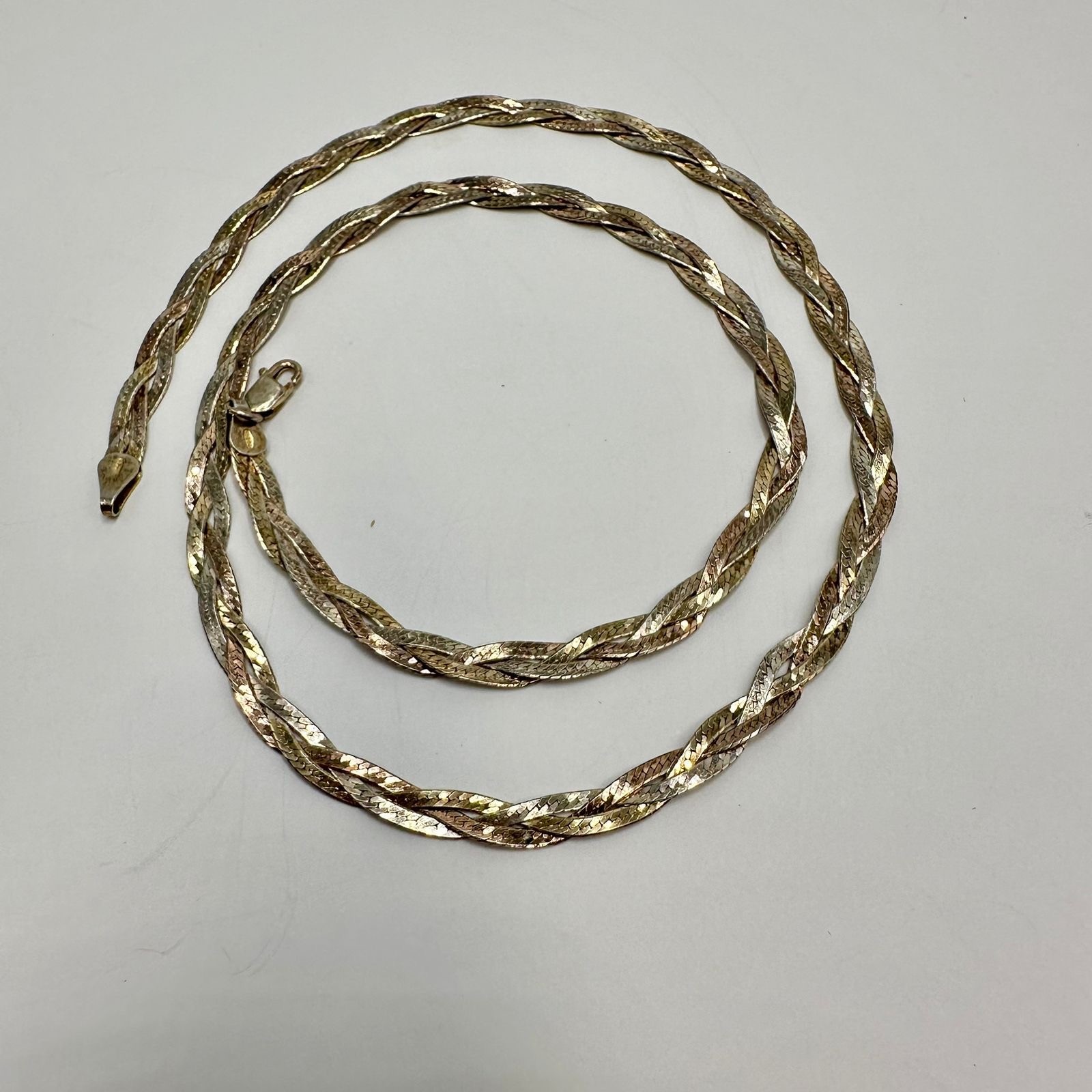 Vintage Italian 925 Gilt Sterling Silver Necklace Chain Jewelry Marked 10.1g