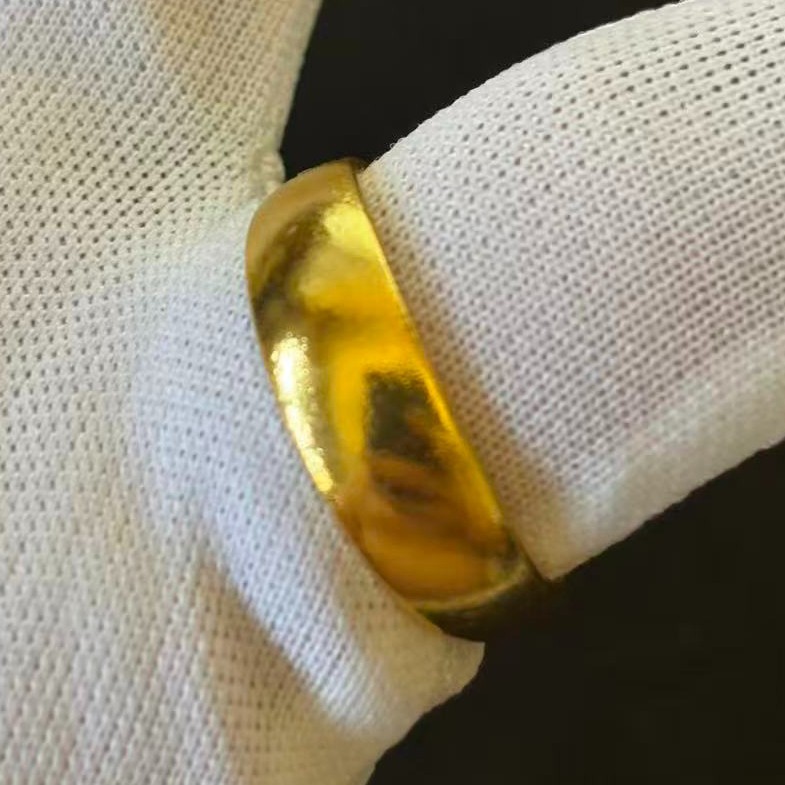 VTG Gold-plated? NOT SURE Gold-tone Ring Band marked ‘999’, Size 8.5 adjustable