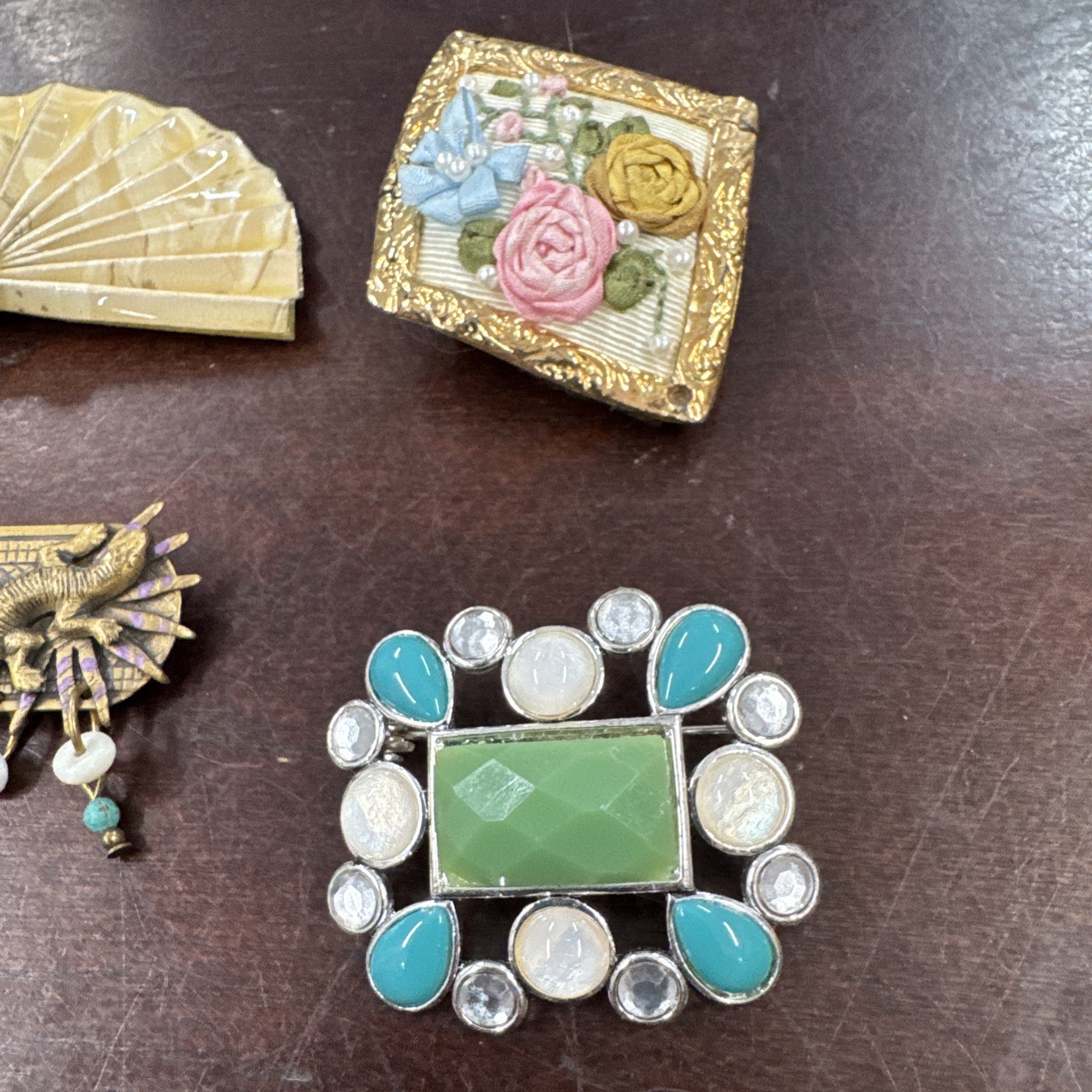 Vintage Mixed Lot Of 7 Brooches Different Variety