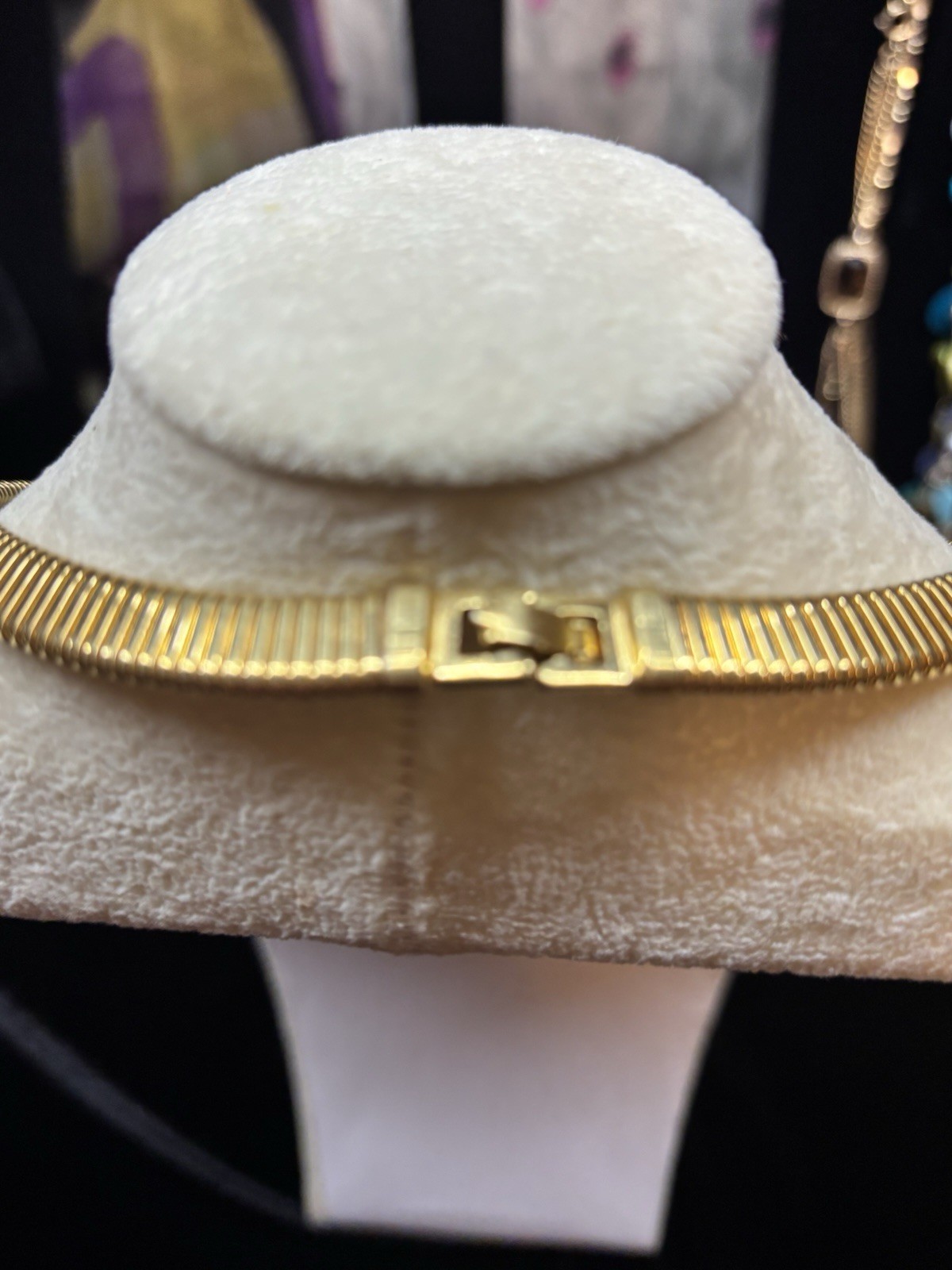 Classic Monet Gold Tone Collar Necklace W/ Joan Rivers Dome Earrings. 15 Inch