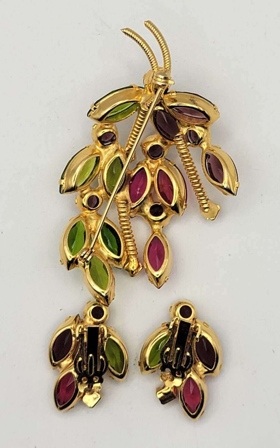 Juliana D & E DeLizza Elster Leaf Brooch and Earring Set #2