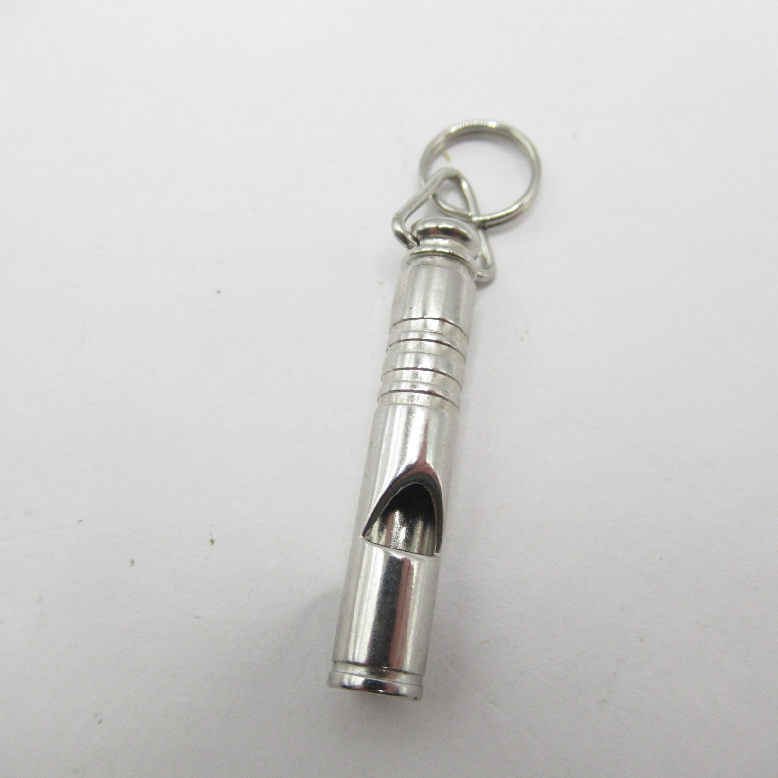 Silver Tone Plated Metal Whistle Pendant Vintage
