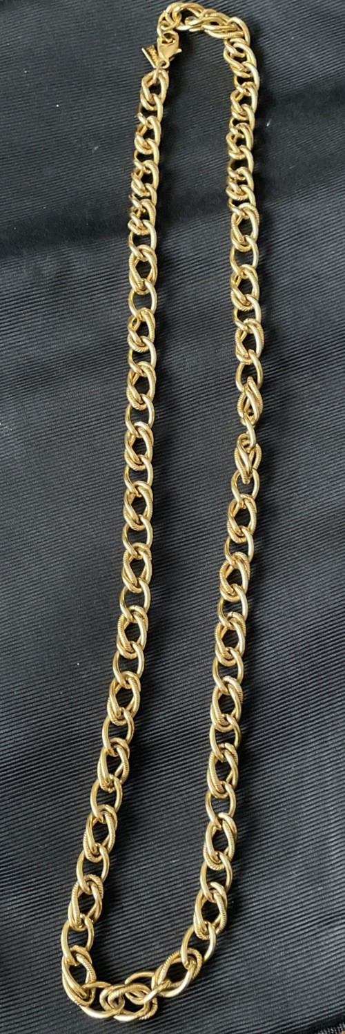 Vintage Monet Gold Plated Chain Necklace Original Monet Lobster Claw Clasp