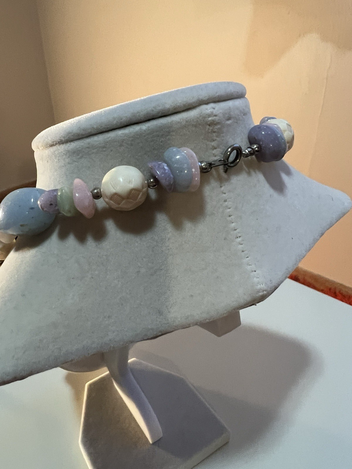 Vintage Beaded Pastel Lucite Necklace