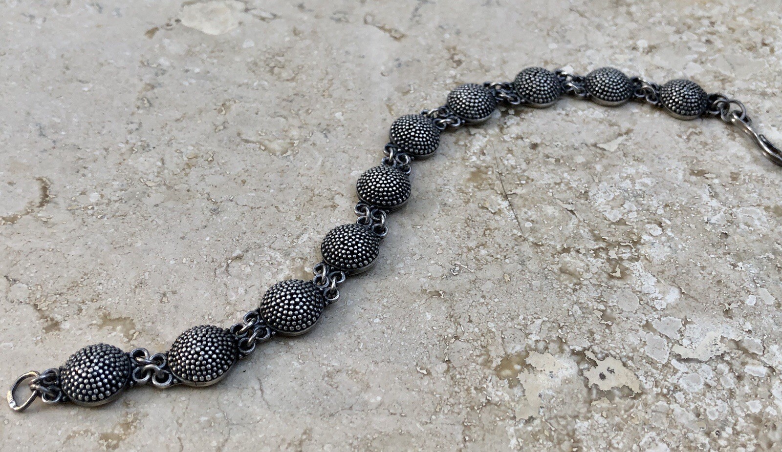✨🫧 VINTAGE .925 STERLING SILVER DOME BEAD BALL Link Bracelet | ESTATE Piece 🫧✨