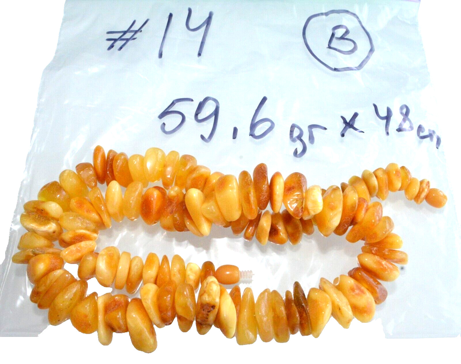 ✅48cm = 60gr RUSSIAN SOVIET BALTIC AMBER BEAD NECKLACE 琥珀 BRACELET STONE PENDANT