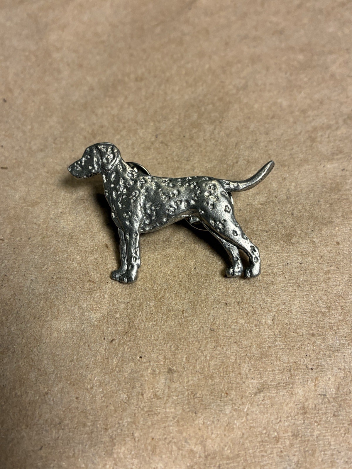 Vintage GG Harris Fine Pewter Dalmatian Dog Lapel Pin 2″x1″