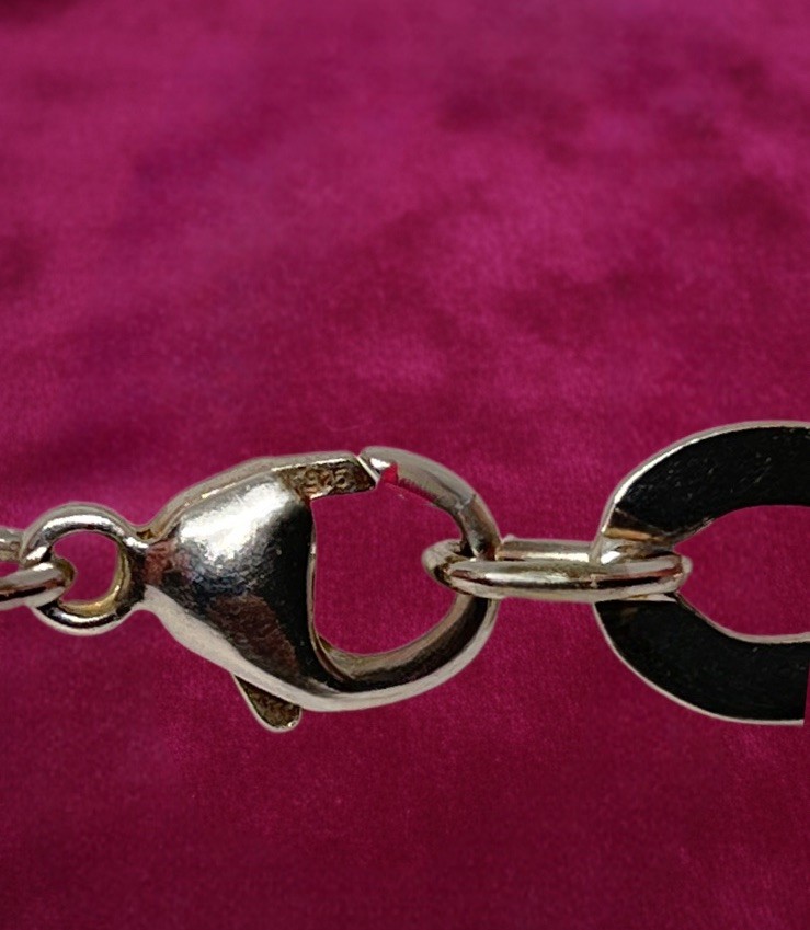 Vintage 925 Sterling Silver Flat Oval Cable Link Chain By PC 20”