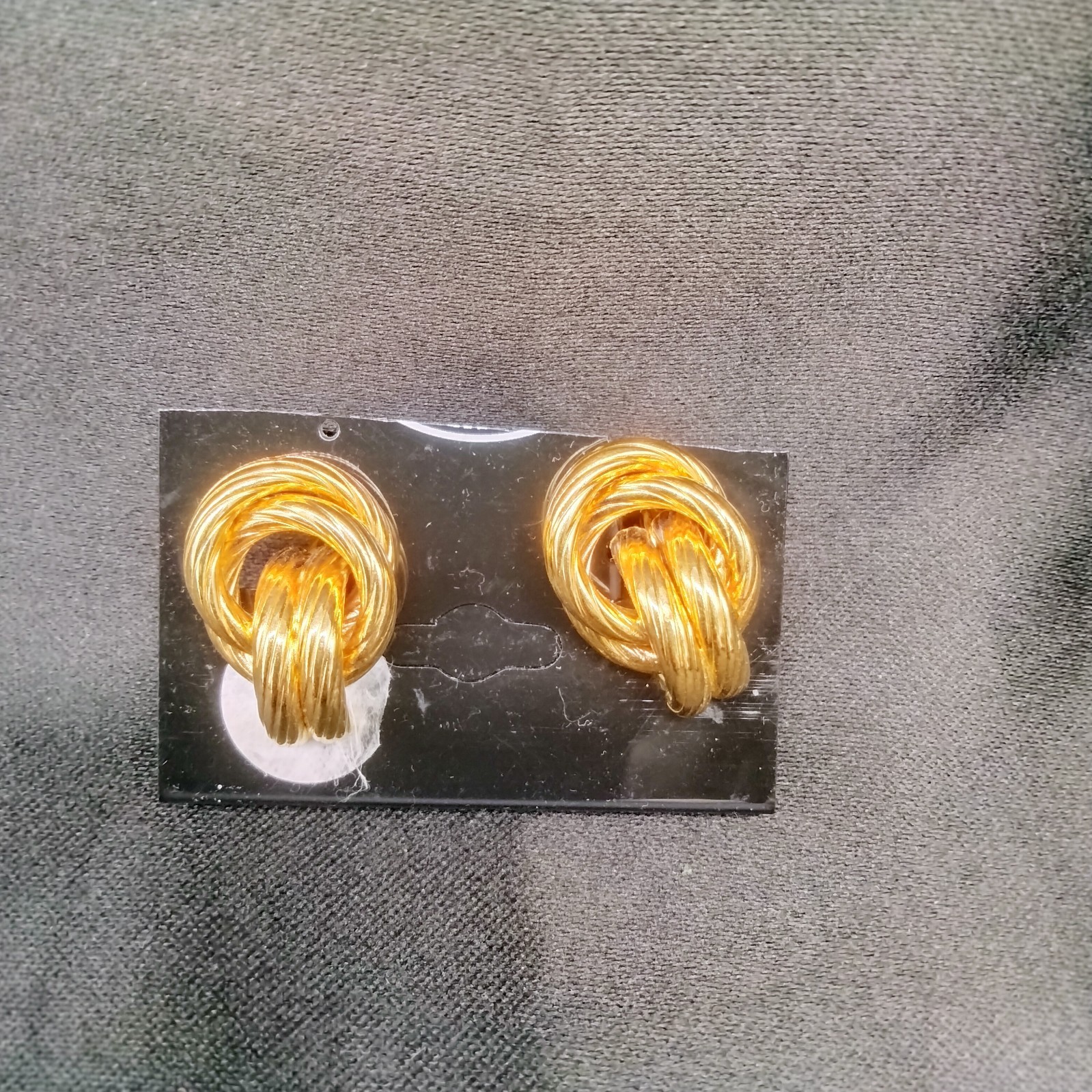 Vintage Napier Screwback Gold Plated Textured Love Knot Earrings