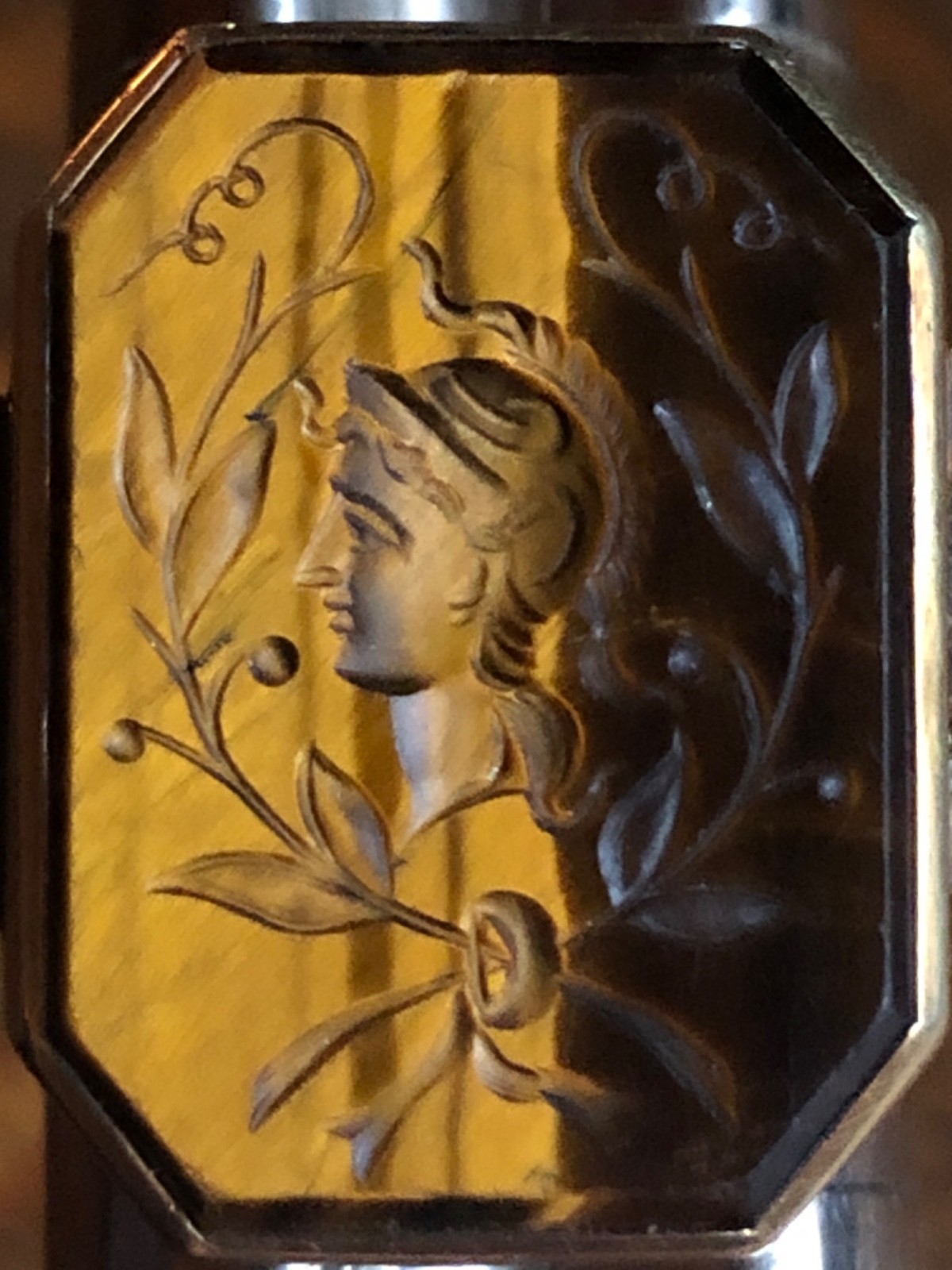 Masterpiece Victorian Period 14K Gold ,Tigereye Intaglio size 10 13.49 Grams