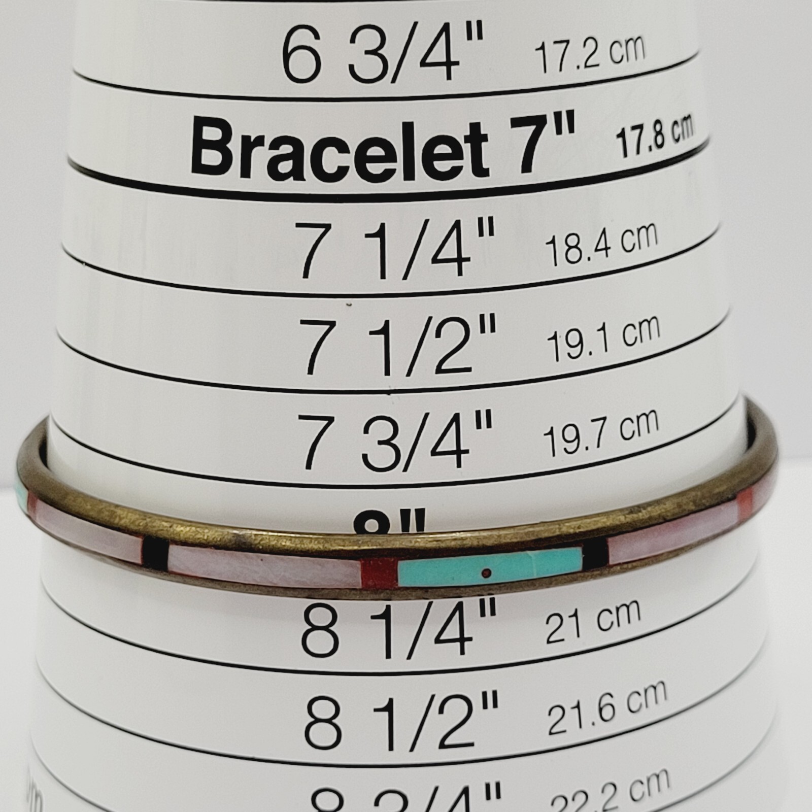 Handmade Southwestern Colorful Multi Stone Thin Inlay Vintage Bangle Bracelet