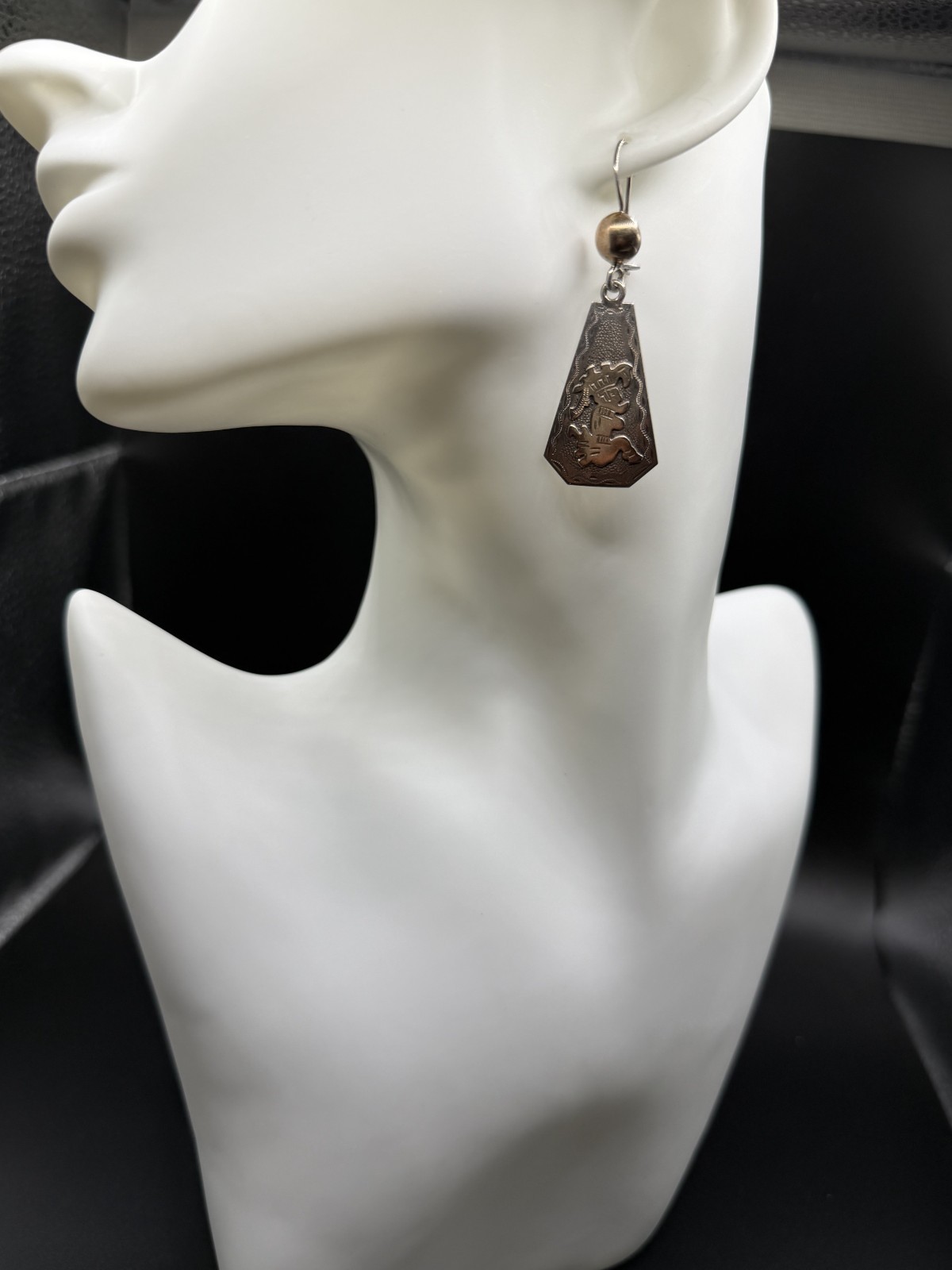 Vintage Guatemala 900 Silver Earrings. Tribal. Hand Made. Authentic.