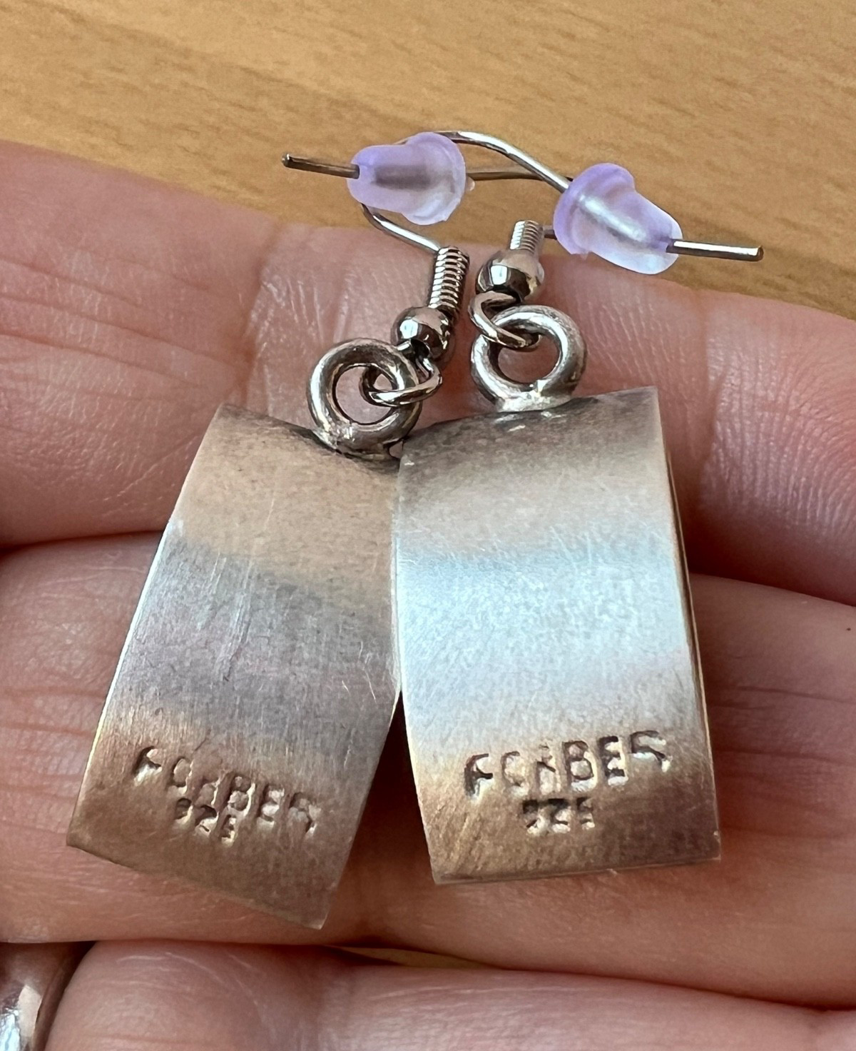 VINTAGE DESIGNER FORBES 925 STERLING SLVER GEOMETRIC DANGLE DROP EARRINGS UNIQUE
