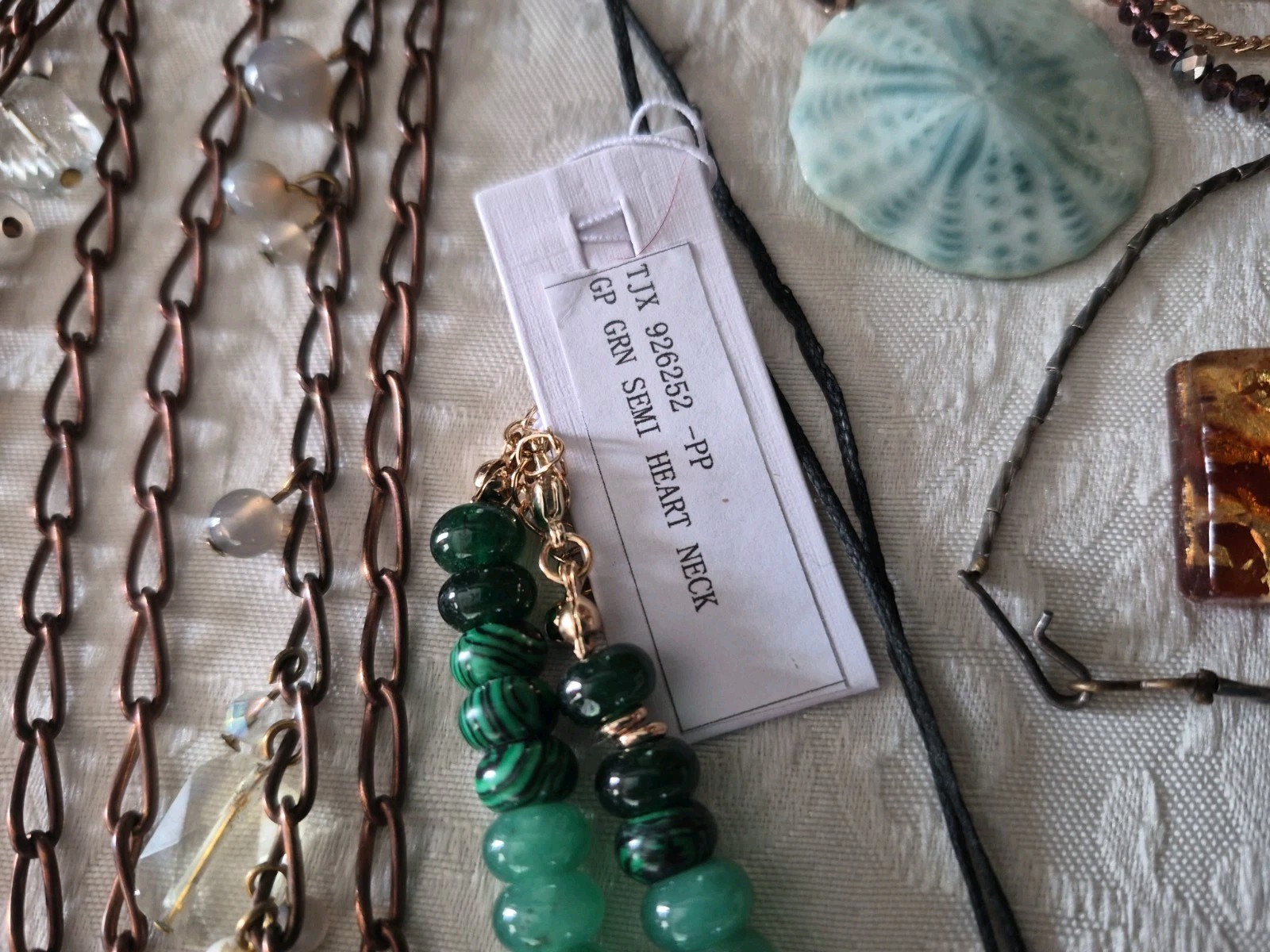 Vintage Crystal Glass Stone Bead Jewelry Lot Abalone Millefiori Necklace Earring