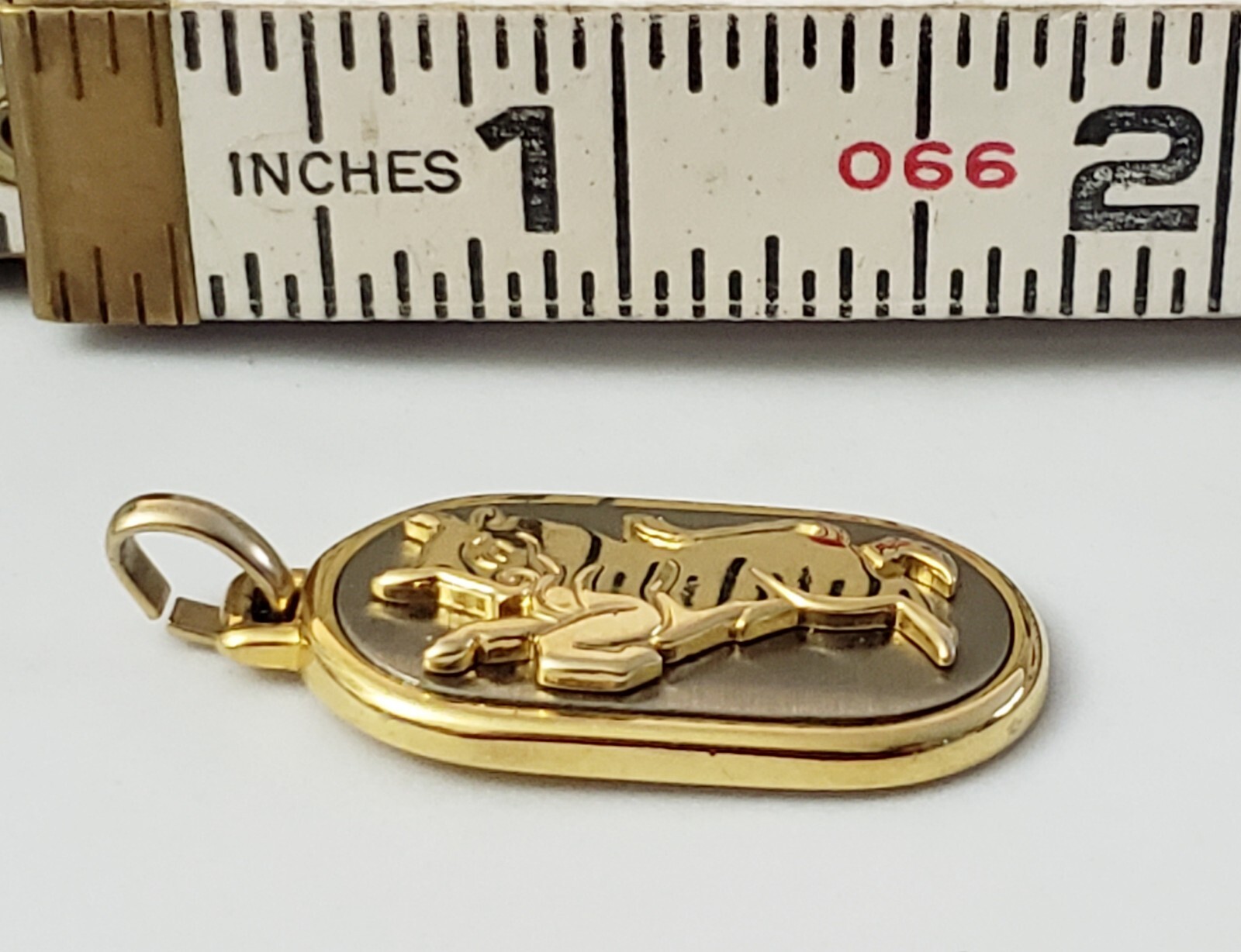 Vintage Taurus May Horoscope Astrology Sign Goldtone Gold Tone Pendant Charm
