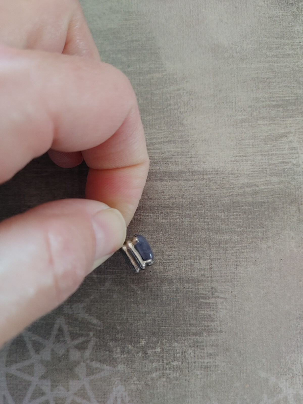 Vintage pendant sterling silver natural blue Iolite gemstone prong set 1.6g