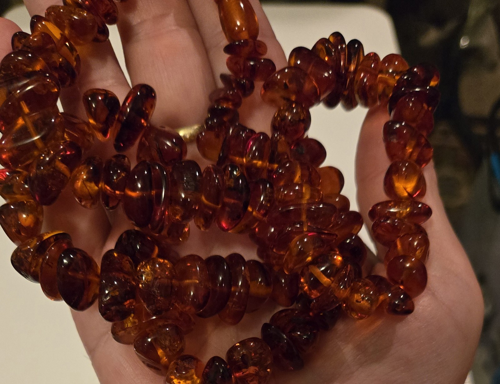 Stunning Vintage Genuine Natural Baltic Honey Cognac Amber Necklace 76 Grams