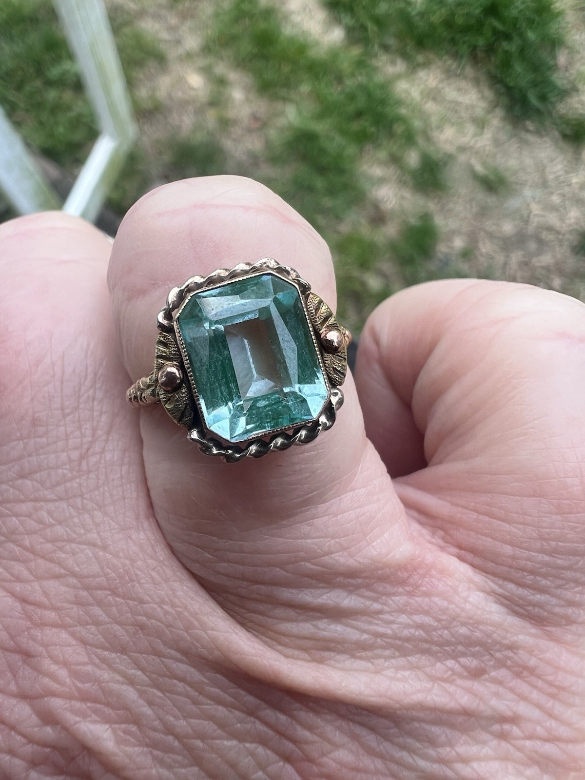 Vintage 10K Gold Blue Stone BDA Budlong Docherty and Armstrong Ring