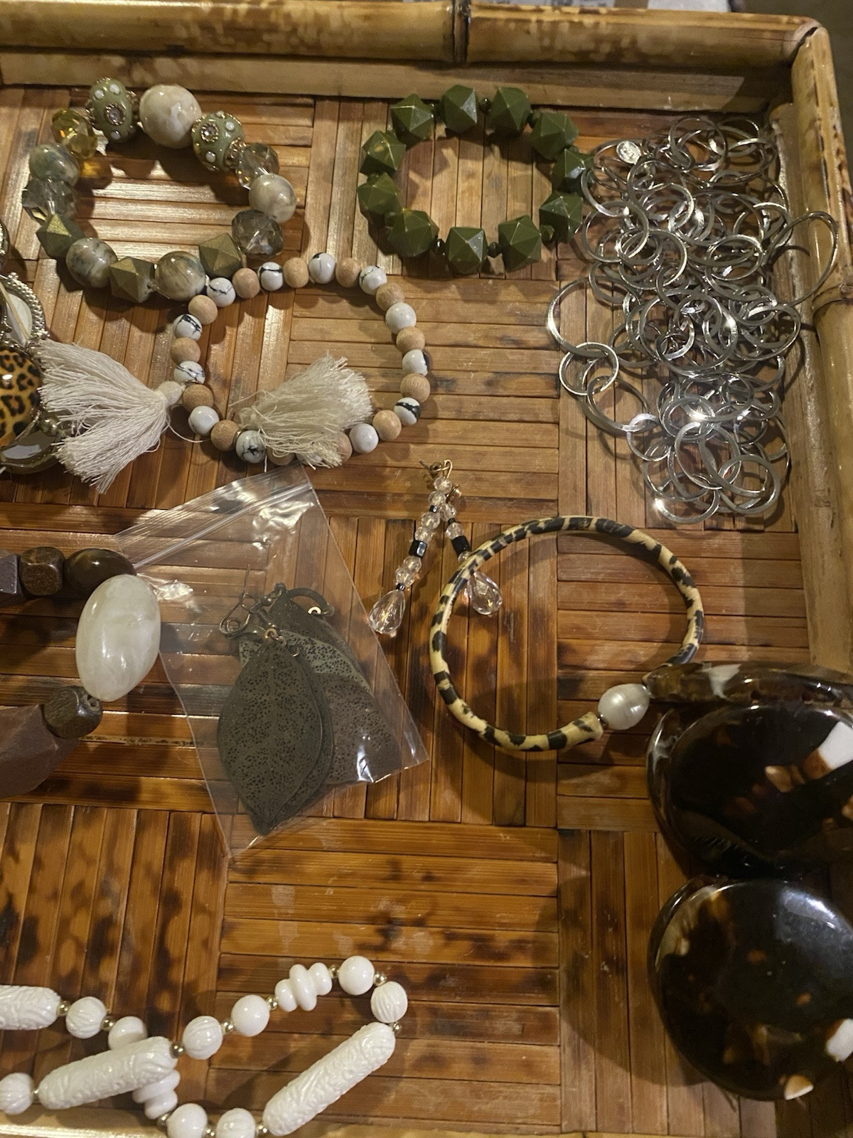 Over One Pound Vintage To Modern Jewelry Lot All Wearable! Neutral And Leopard