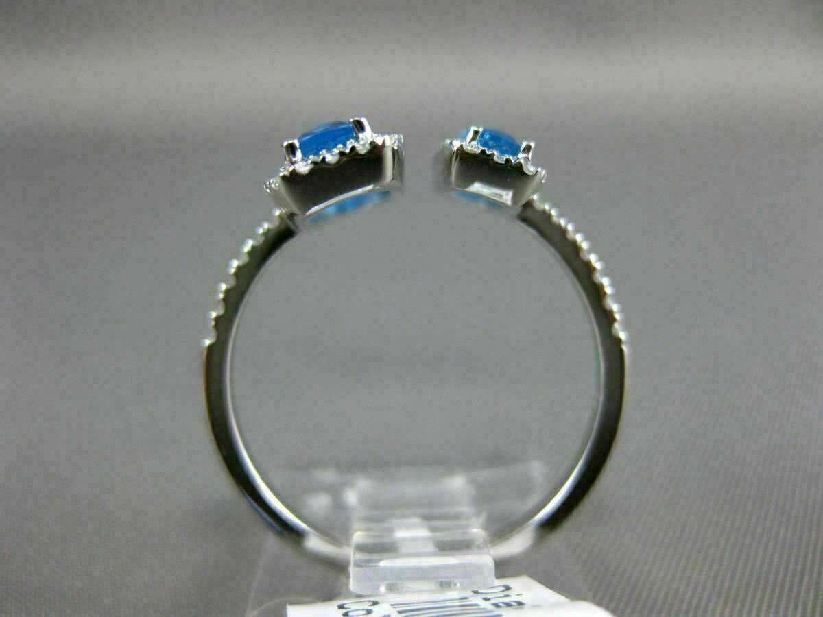 ESTATE LARGE 2.34CT DIAMOND & AAA BLUE TOPAZ 14K WHITE GOLD DOUBLE HALO FUN RING