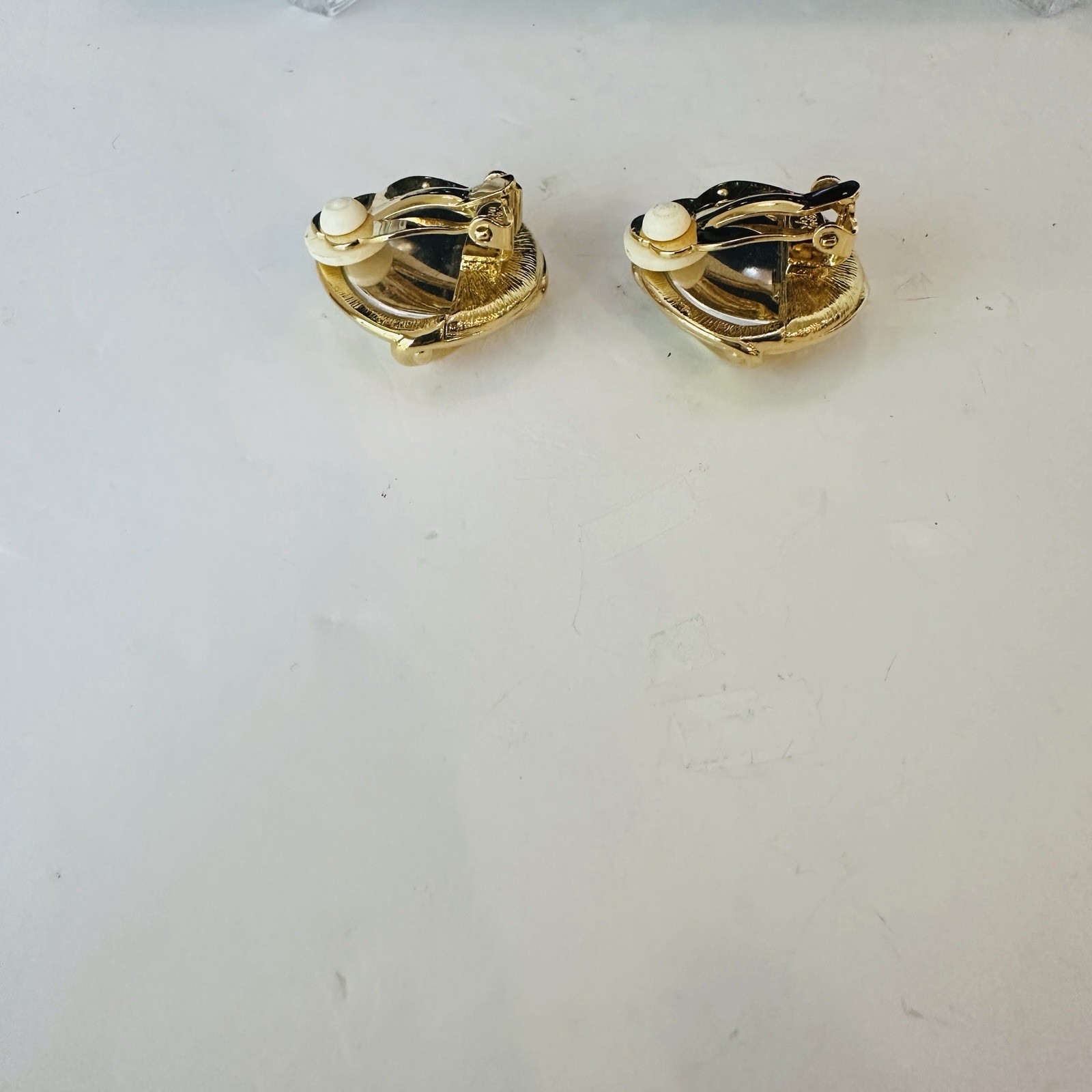 VTG JOAN RIVERS 10 Color Interchangeable Caged Cabochon Clip On Earring Set