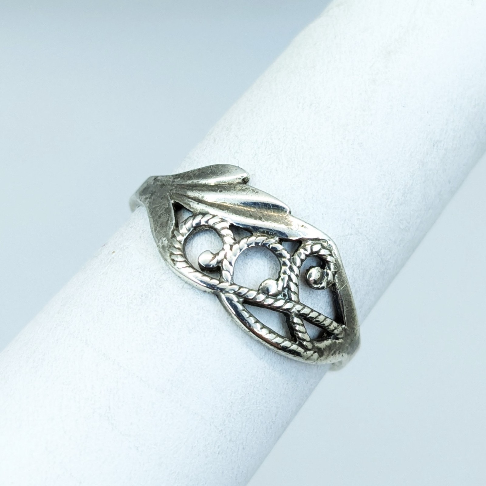 Vintage Elegant Soviet RING Silver⭐925 stamp Star USSR-size: 9US (19mm) | UA #92