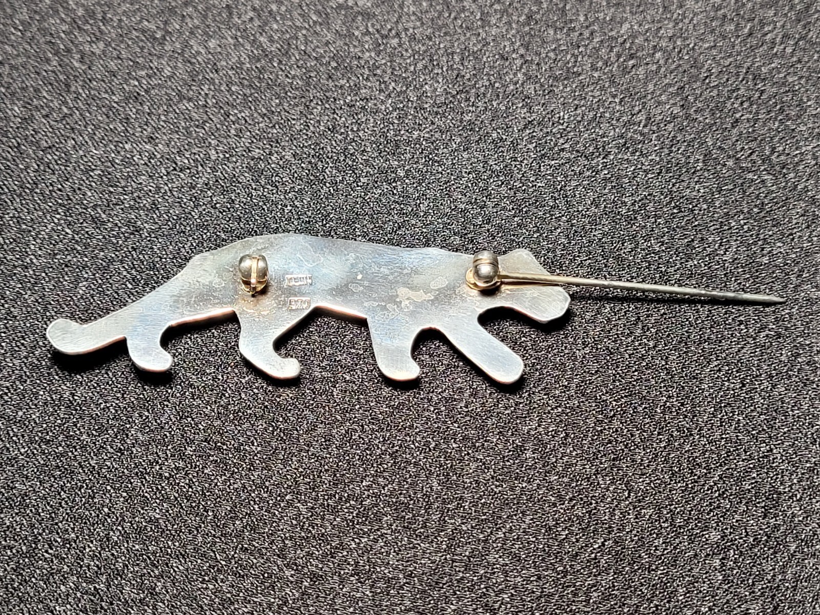 Leopard Brooch Pin Unknown Artist 970 Silver 7.1 Grams I-10055