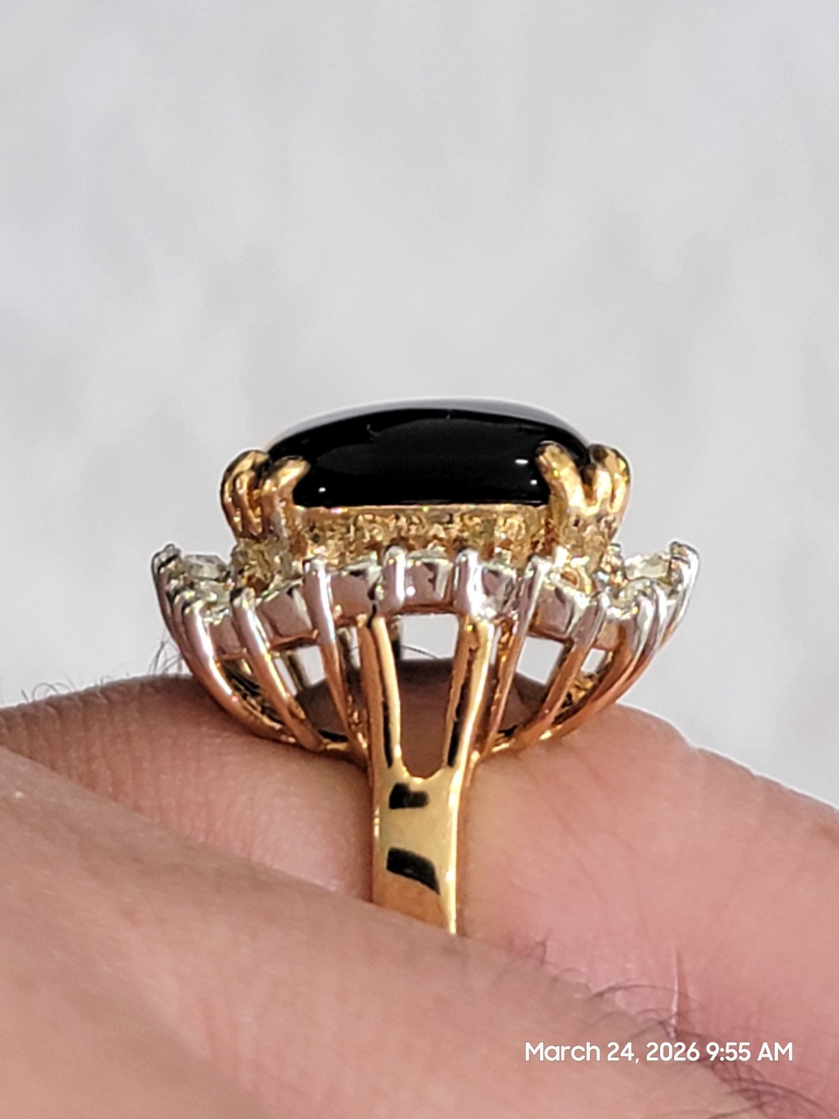 Unworn Vintage Merlite 14K Dura-Klad Gold Electroplate Cocktail Ring SIZE 9