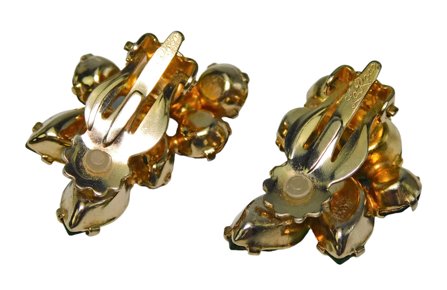 La Roco Rare Vintage Green Rhinestone Brooch & Jewelry Set