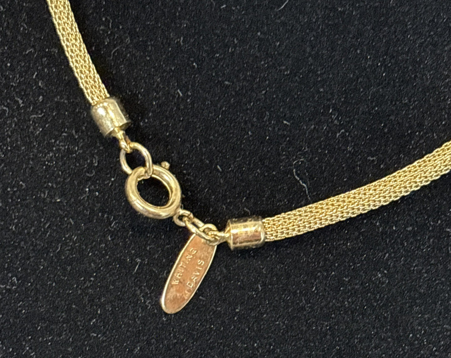 Vintage Gold Tone Whiting & Davis Mesh Rope Chain Necklace 15 1/2″ Spring Ring