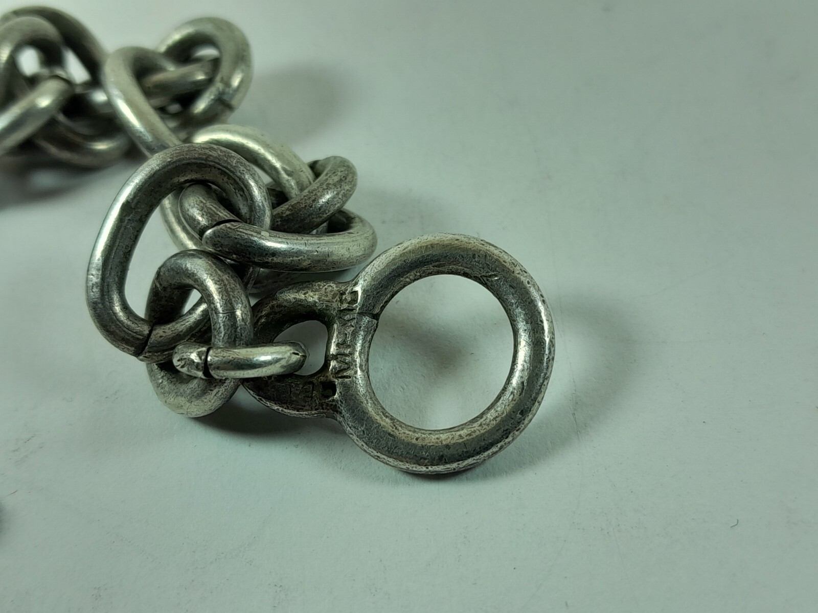 MEXICO VINTAGE BRACLET MEN’S STERLING SILVER 925 LINK CHAIN 64 GRAMS l.8,46 inch