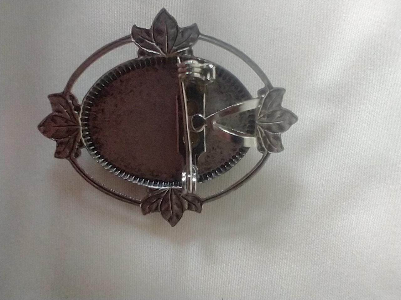 1.5″VINTAGE LADY ALEXANDRA SMALL CAMEO BROOCH~TRADITIONAL~PENDANT~PEWTER~2 FOR 1