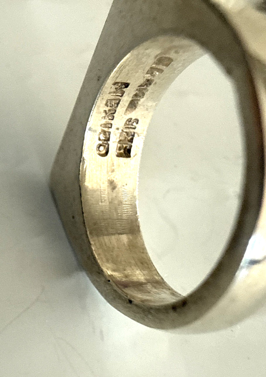 VTG Sterling Silver .925 Made in Mexico Square Top ring, 11.5 grams, size 7.5