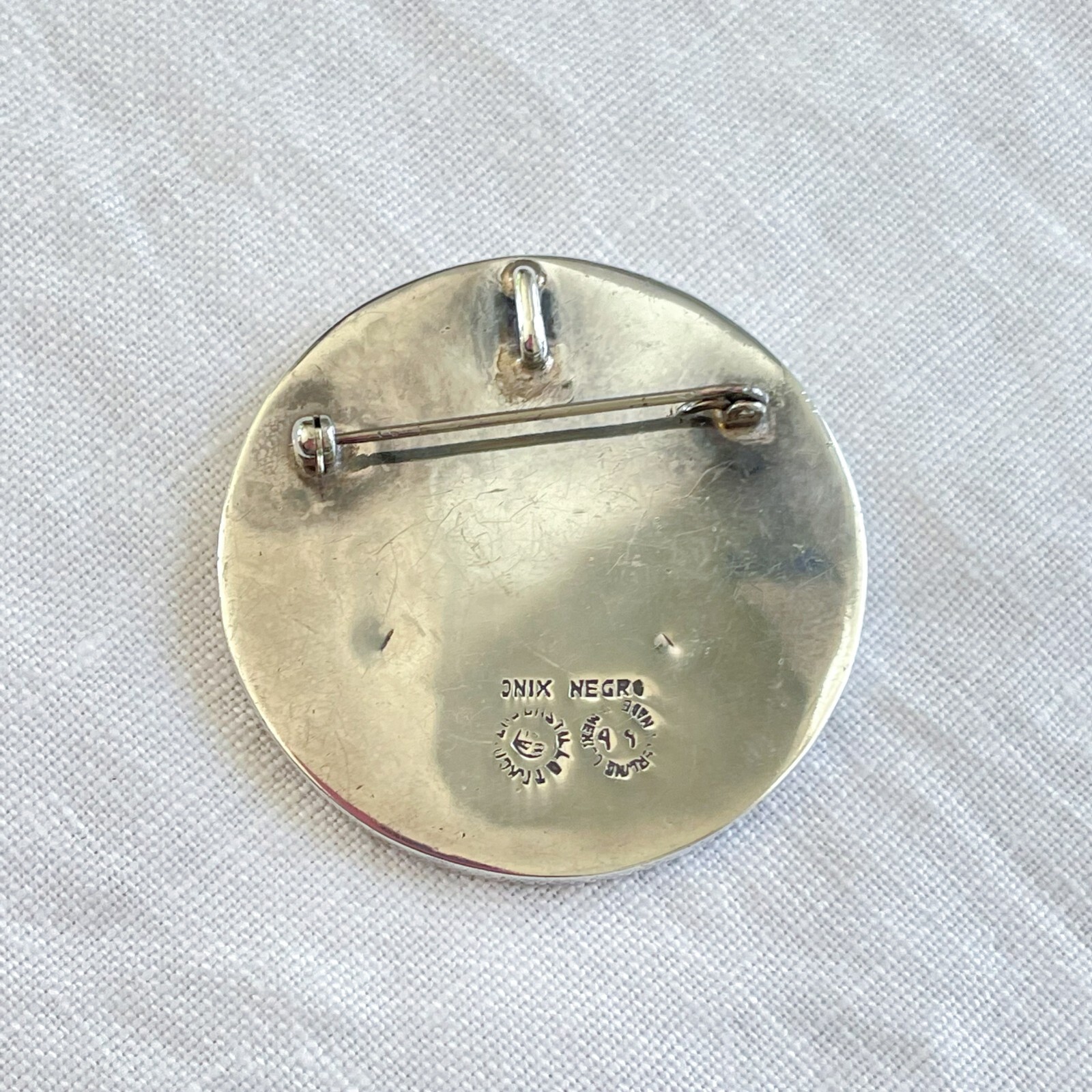 Vintage Los Castillo Onix Negro Fish Brooch/Pendant, Sterling Onyx Pin