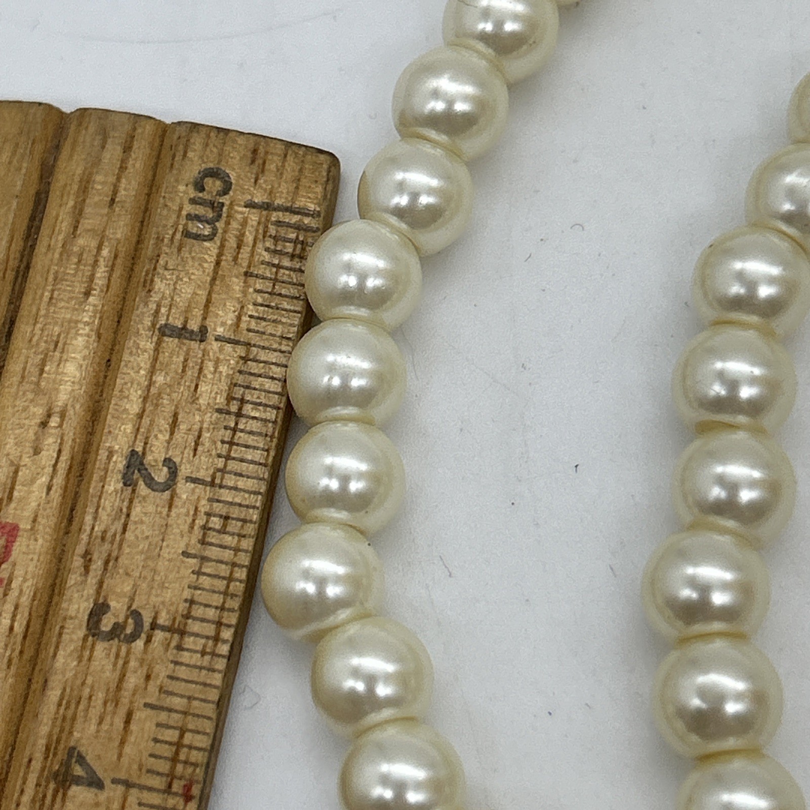 Vintage Cream Faux Pearl Necklace 45cm Heavy