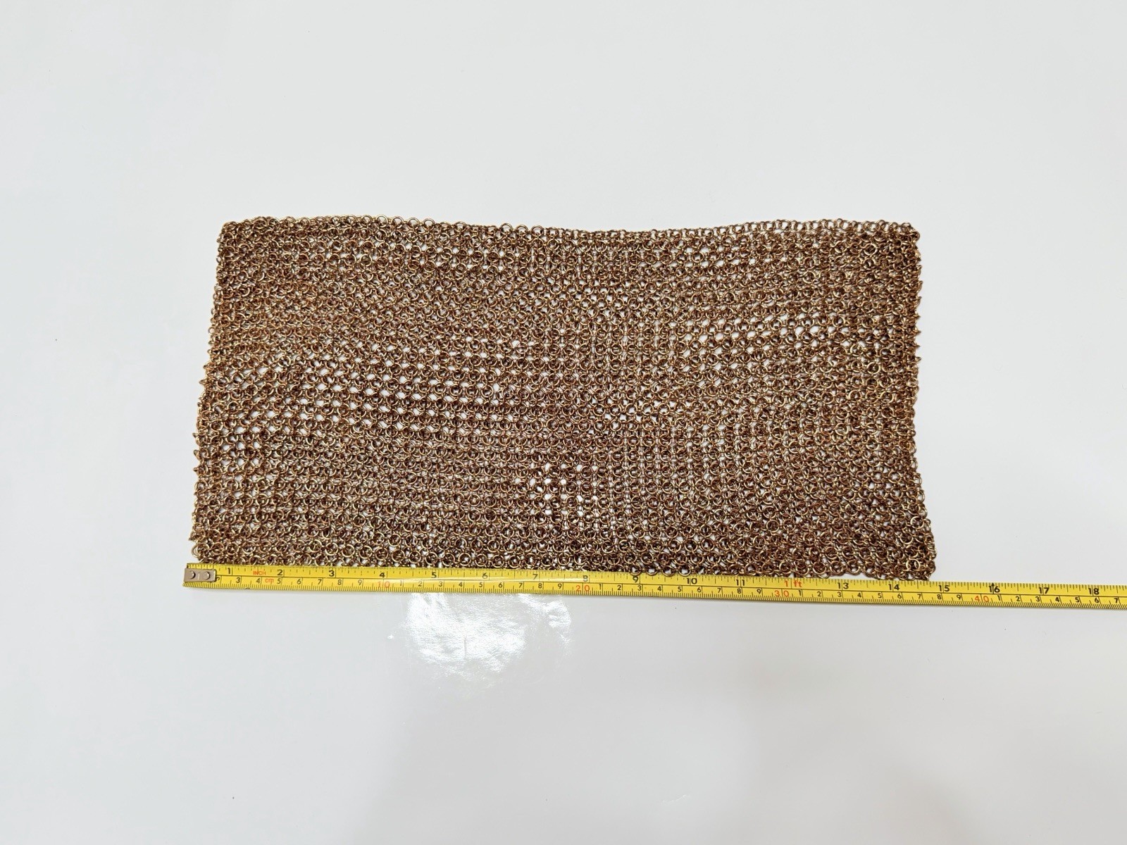MESH CHAIN SCARF NECKLACE Heavy Metal Gold Tone Glam Chainmail Mesh Jewellery