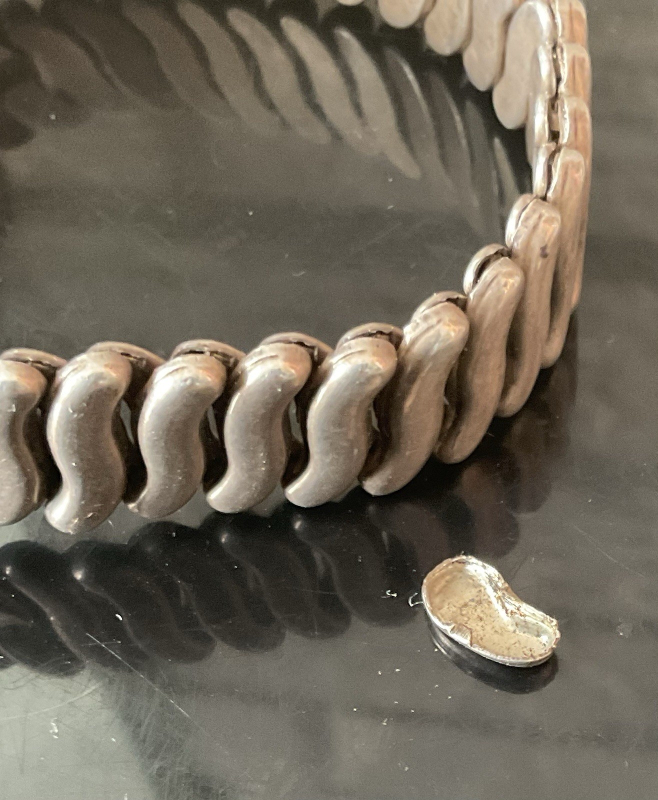 Vtg Heavy Solid 925 Sterling Silver ID Bracelet Expansion Link Stretch Band 44 g