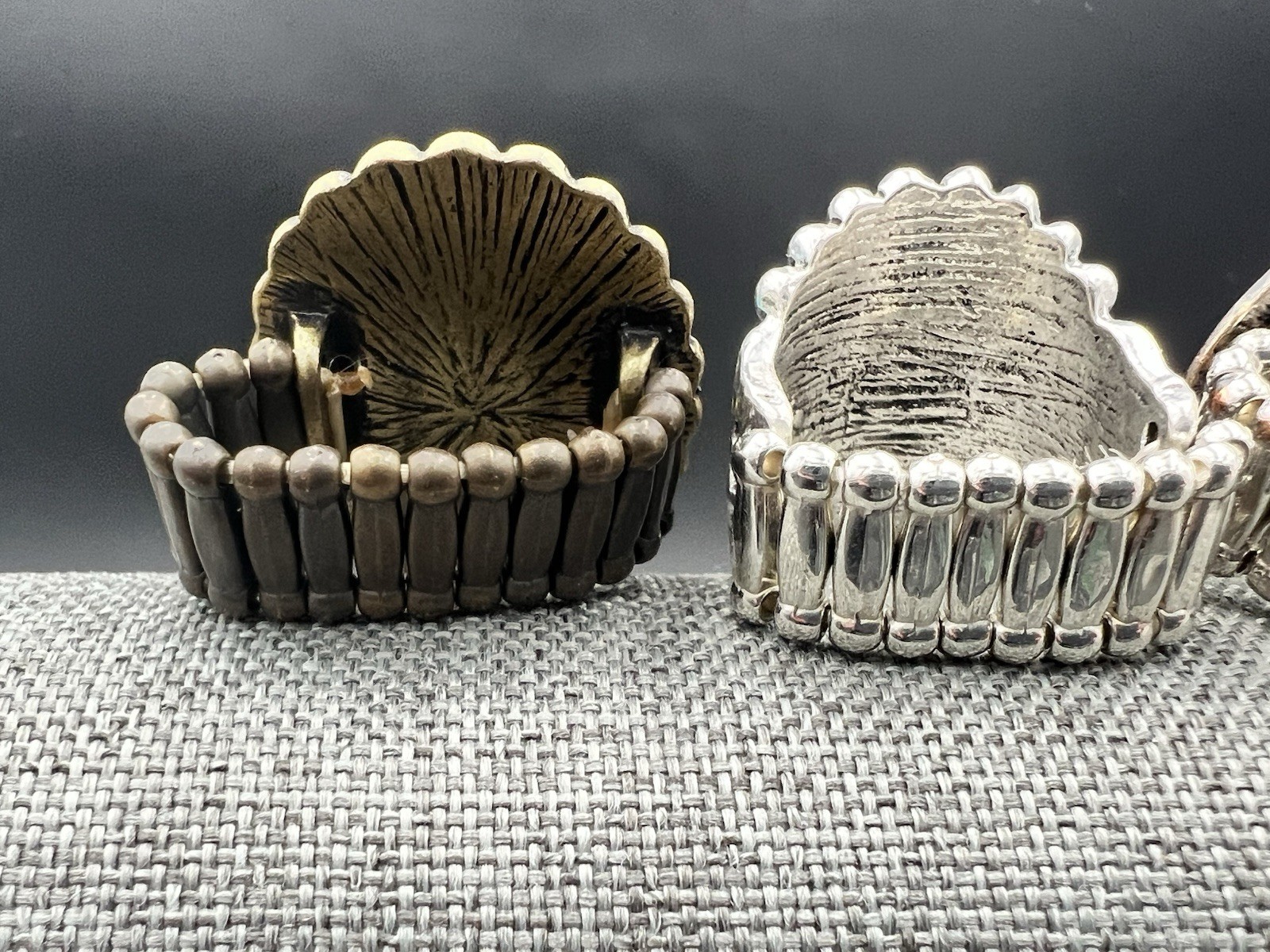 5 Vtg to Modern Silver Tone Stretch Band Ring Lot Southwestern Boho – One Size